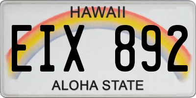 HI license plate EIX892