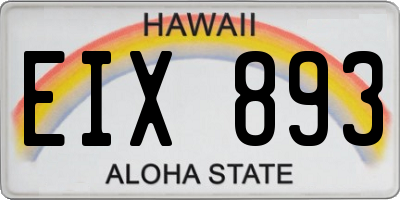 HI license plate EIX893