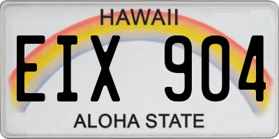 HI license plate EIX904