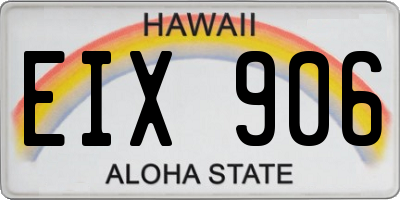 HI license plate EIX906