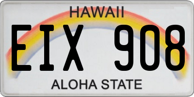 HI license plate EIX908