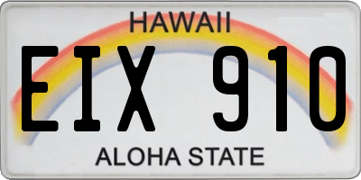 HI license plate EIX910
