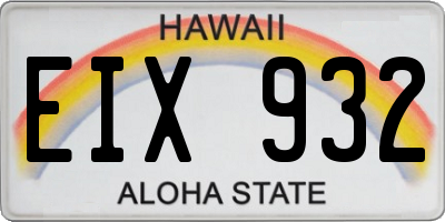 HI license plate EIX932