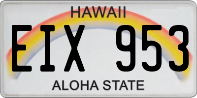 HI license plate EIX953