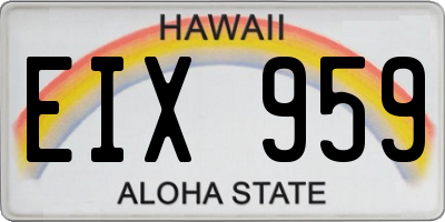 HI license plate EIX959