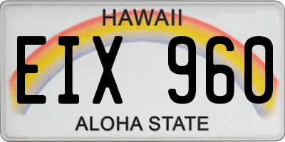 HI license plate EIX960