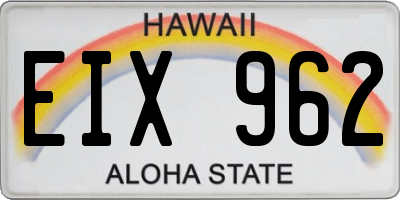 HI license plate EIX962
