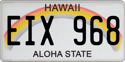 HI license plate EIX968