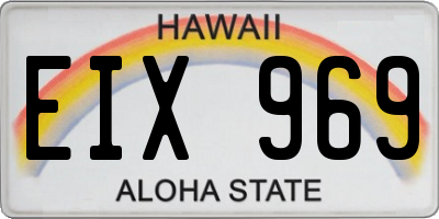 HI license plate EIX969