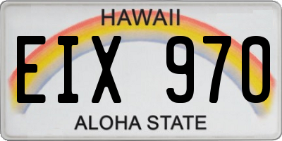 HI license plate EIX970