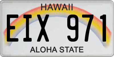 HI license plate EIX971