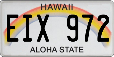 HI license plate EIX972