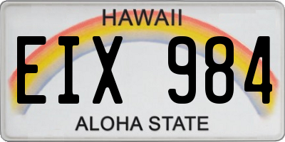 HI license plate EIX984