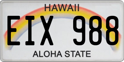 HI license plate EIX988