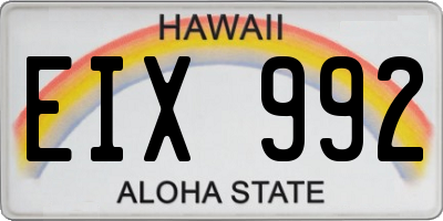 HI license plate EIX992