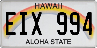 HI license plate EIX994