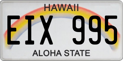 HI license plate EIX995