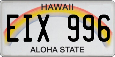 HI license plate EIX996