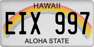 HI license plate EIX997