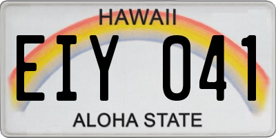 HI license plate EIY041