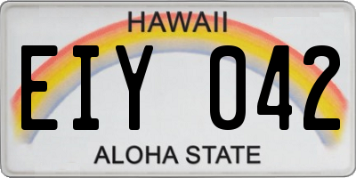 HI license plate EIY042