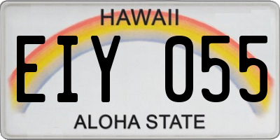 HI license plate EIY055