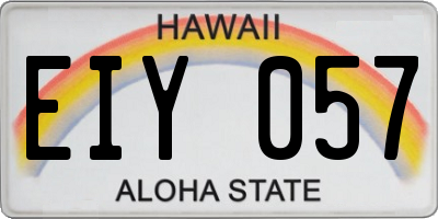 HI license plate EIY057