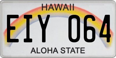 HI license plate EIY064
