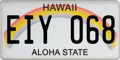 HI license plate EIY068
