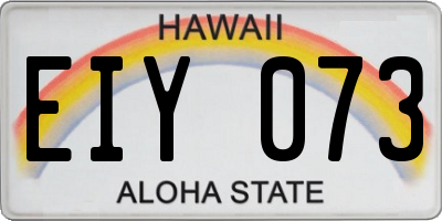 HI license plate EIY073