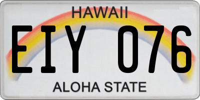 HI license plate EIY076
