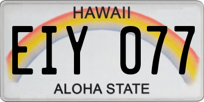 HI license plate EIY077
