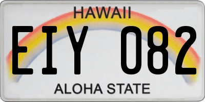 HI license plate EIY082