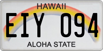 HI license plate EIY094