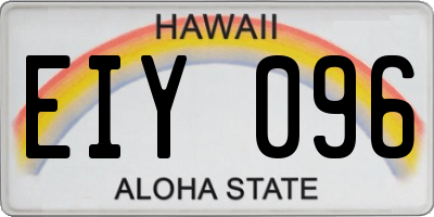 HI license plate EIY096