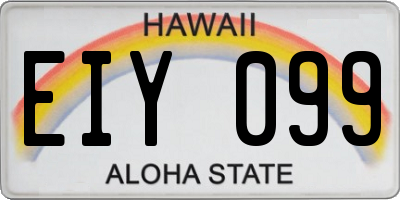 HI license plate EIY099