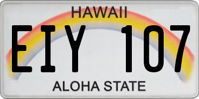 HI license plate EIY107