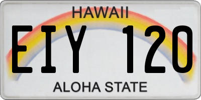 HI license plate EIY120