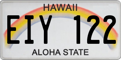 HI license plate EIY122