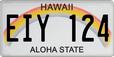 HI license plate EIY124