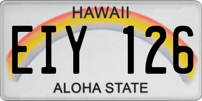 HI license plate EIY126