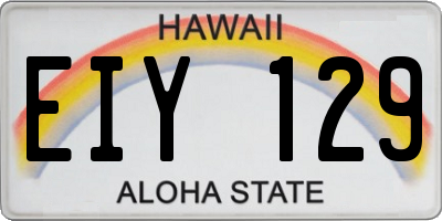 HI license plate EIY129