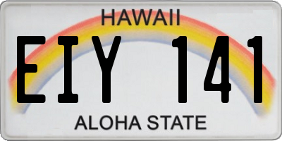 HI license plate EIY141