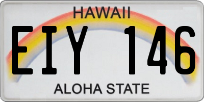 HI license plate EIY146