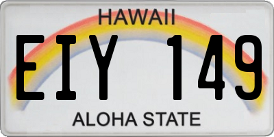 HI license plate EIY149