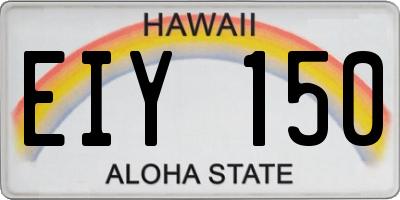 HI license plate EIY150
