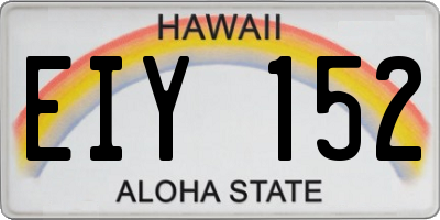 HI license plate EIY152