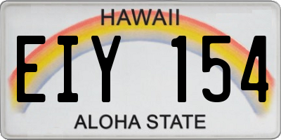 HI license plate EIY154