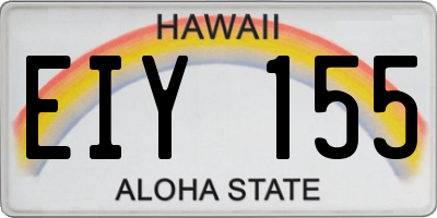 HI license plate EIY155
