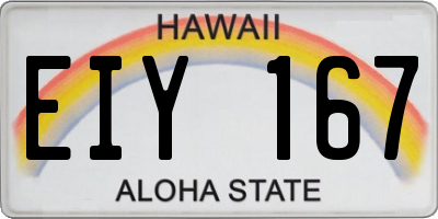 HI license plate EIY167